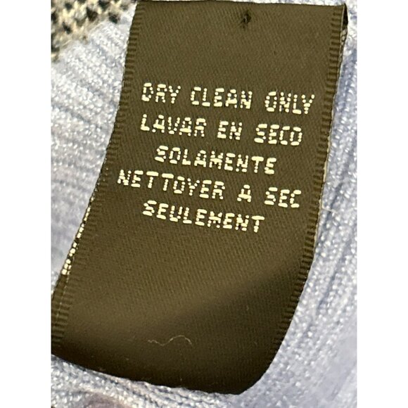 Y2K Bebe Blue Black Floral Knit Button-Front V-Neck Short-Sleeve Top Size M - Picture 6 of 6